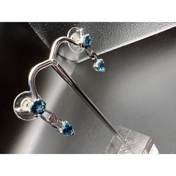 Teal Dangle Earrings - Picture 2 of 5